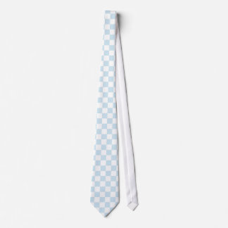 Pastel Blue and White Chequerboard Tie
