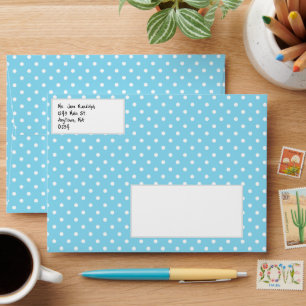 Pastel Blue and White Polka Dots Envelope