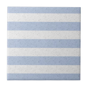Pastel Blue and White Stripes Tile