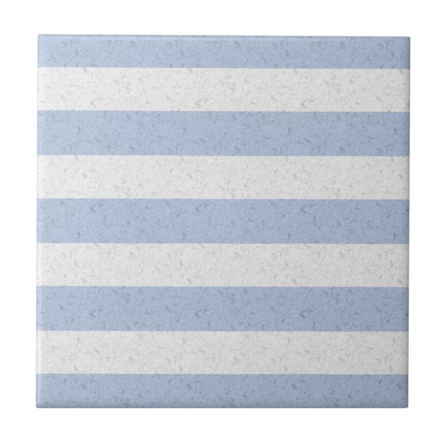 Pastel Blue and White Stripes Tile (Front)