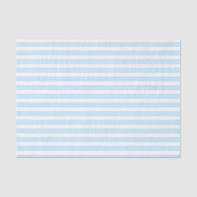 Pastel Blue and White Stripes Tissue Paper (Front)