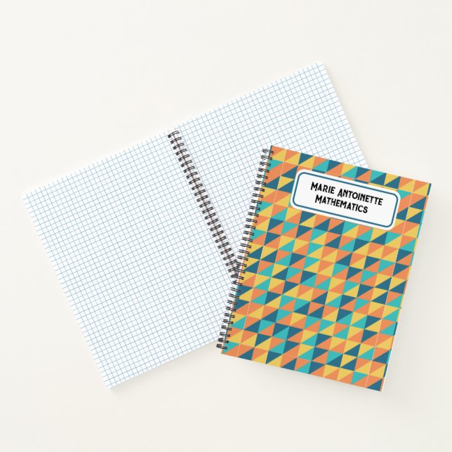 Pastel Blue and yellow abstract pattern vintage Notebook (Inside)