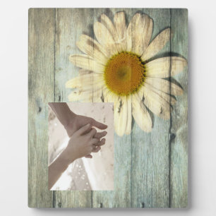 pastel blue barnwood country daisy wedding plaque