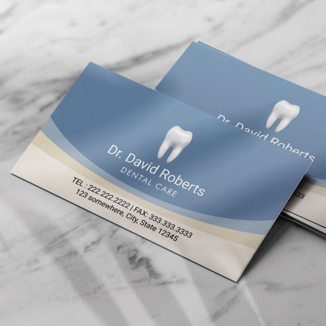 Pastel Blue & Beige Professional Dental Care Appointment Card (Creator Uploaded)