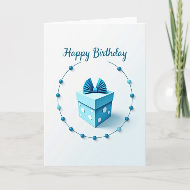 Pastel Blue Birthday Card (Front)