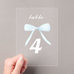 pastel blue bow Table Numbers