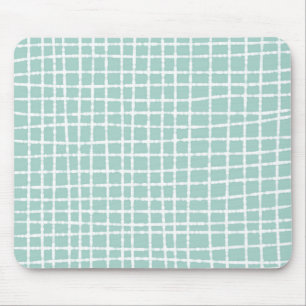 Pastel Blue Check Pattern Soft and Modern Mouse Pad