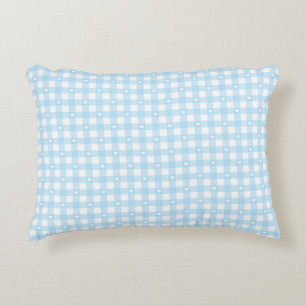 Pastel Blue Checks Decorative Cushion