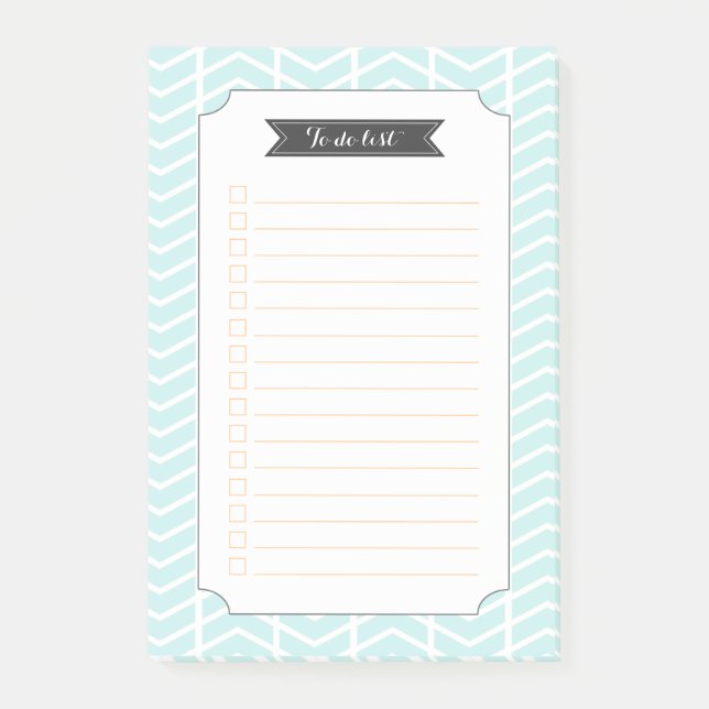 Pastel Blue Chevron - To Do List Post-it Notes (Front)