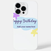 Pastel blue clouds stars purple happy birthday nam