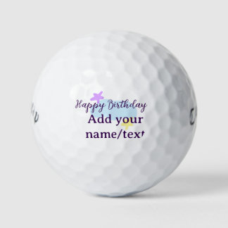 Pastel blue clouds stars purple happy birthday nam golf balls