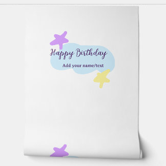 Pastel blue clouds stars purple happy birthday nam wallpaper