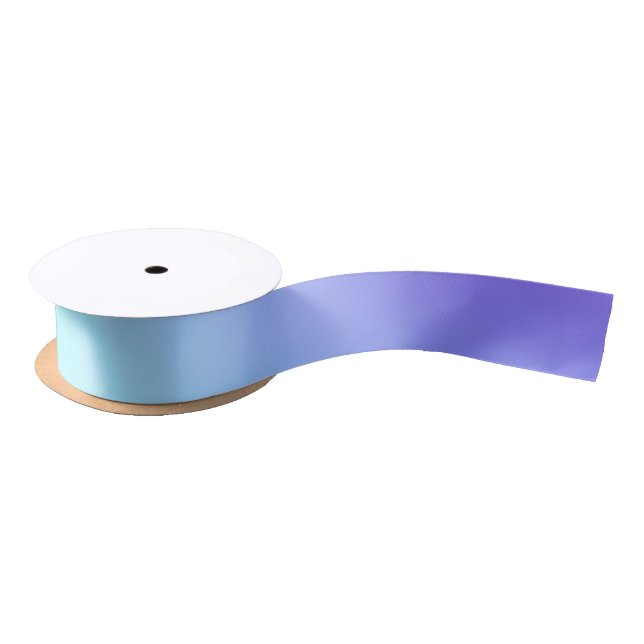 Pastel Blue Colours Abstract Blur Gradient Ombre Satin Ribbon (Spool)