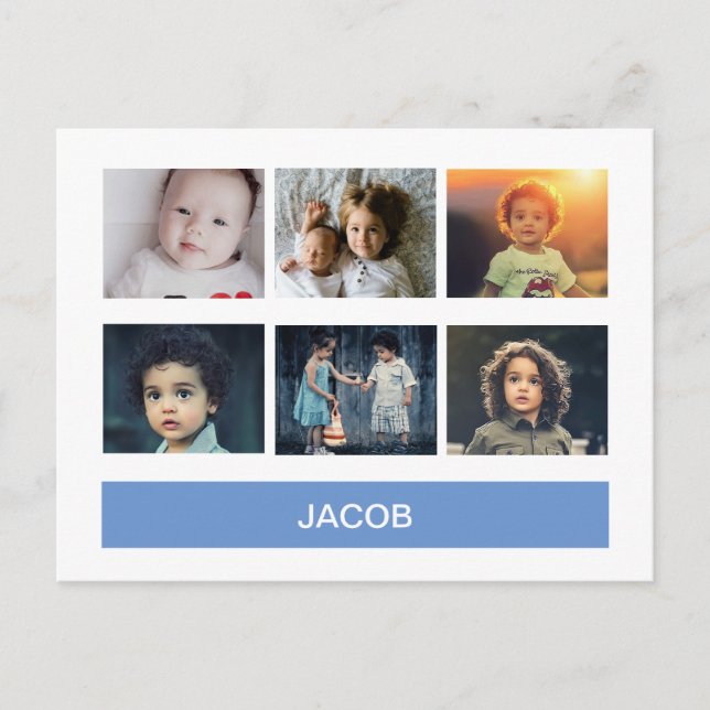Pastel Blue Custom Photo – Personalised Postcard (Front)