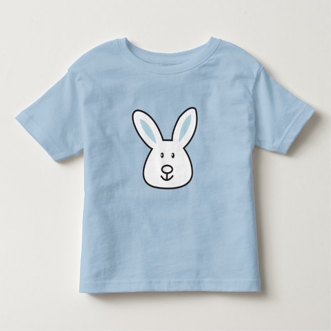 Pastel Blue Cute Easter Bunny Illustration  Toddler T-Shirt (Front)