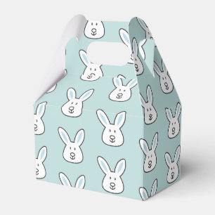 Pastel Blue Cute Easter Bunny Pattern Favour Box