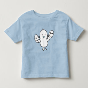 Pastel Blue Cute Easter Chick & Eggs Illustration Toddler T-Shirt