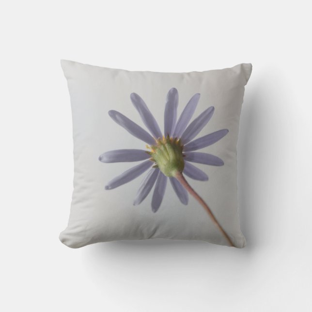 Pastel Blue Daisy Flower Cushion Throw Pillow (Front)