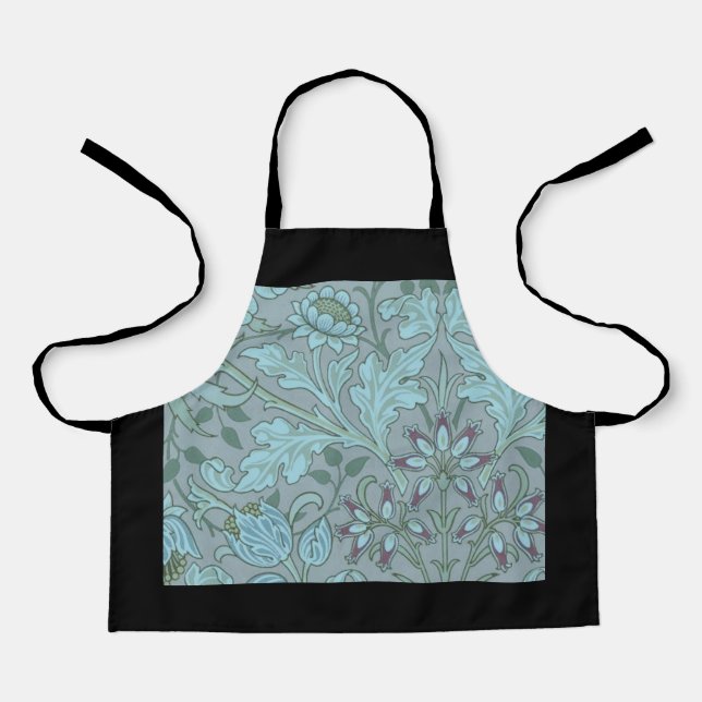 Pastel Blue Decorative Flowers  Apron (Front)