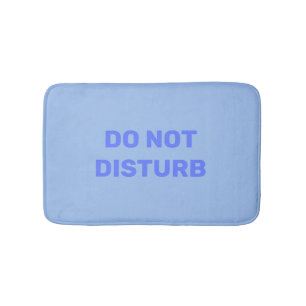 Pastel Blue "Do Not Disturb" Bath Mat