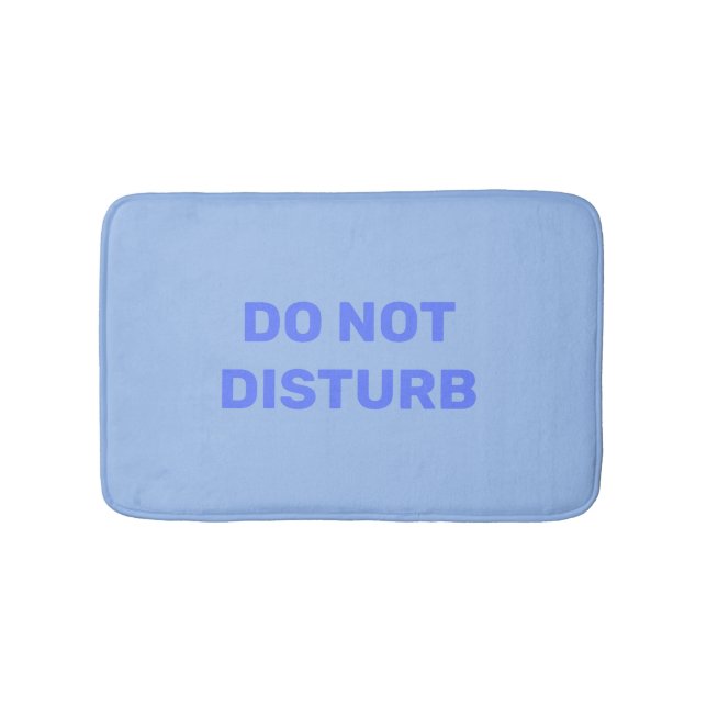 Pastel Blue "Do Not Disturb" Bath Mat (Front)
