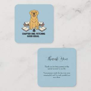 Pastel Blue Dog Writer Student Thank You Design Card