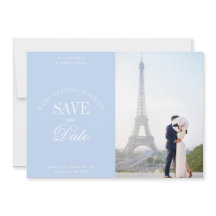 Pastel Blue Elegant Save the Date Card