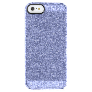 Pastel Blue Faux Glitter And Sparkless Clear iPhone SE/5/5s Case
