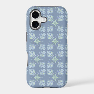 Pastel blue floral abstract repeat