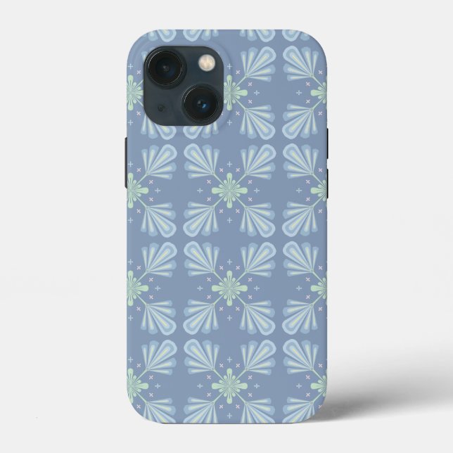 Pastel blue floral abstract repeat  Case-Mate iPhone case (Back)