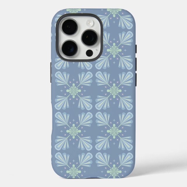 Pastel blue floral abstract repeat  Case-Mate iPhone case (Back)