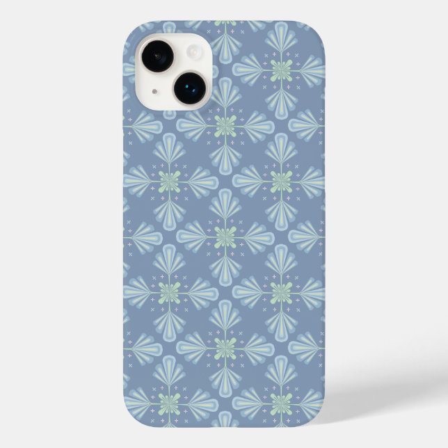 Pastel blue floral abstract repeat  Case-Mate iPhone case (Back)