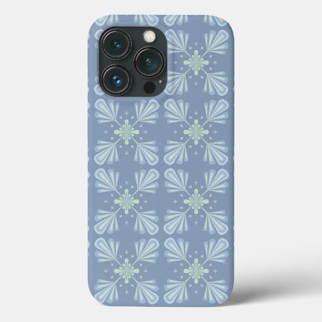Pastel blue floral abstract repeat  Case-Mate iPhone case (Back)