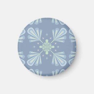 Pastel blue floral abstract repeat magnet