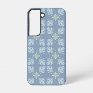 Pastel blue floral abstract repeat  samsung galaxy case