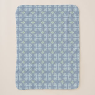 Pastel blue floral abstract repeat sherpa blanket