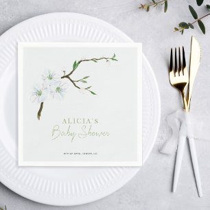 Pastel blue floral spring baby shower  napkin