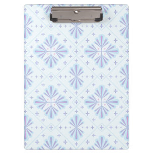 Pastel Blue Geometric Floral Pattern Clipboard