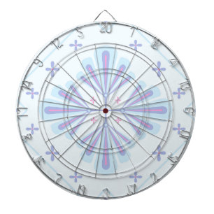 Pastel Blue Geometric Floral Pattern Dartboard