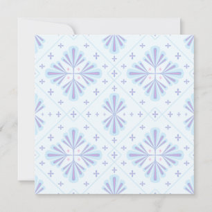 Pastel Blue Geometric Floral Pattern Save The Date