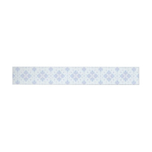 Pastel Blue Geometric Floral Pattern Wrap Around Label