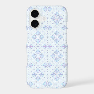 Pastel Blue Geometric Floral Repeat Pattern 