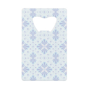 Pastel Blue Geometric Floral Repeat Pattern 