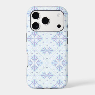Pastel Blue Geometric Floral Repeat Pattern