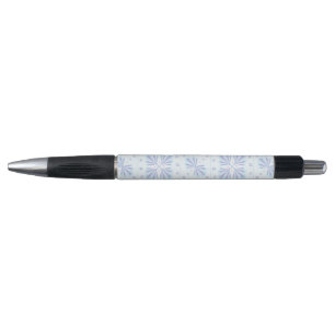 Pastel Blue Geometric Floral Repeat Pattern