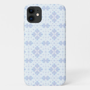 Pastel Blue Geometric Floral Repeat Pattern iPhone 11 Case