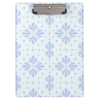 Pastel Blue Geometric Floral Repeat Pattern  Clipboard