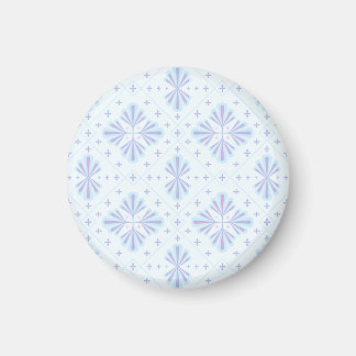 Pastel Blue Geometric Floral Repeat Pattern  Magnet