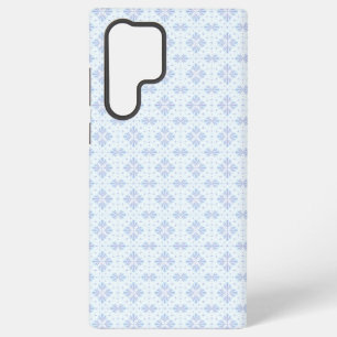 Pastel Blue Geometric Floral Repeat Pattern Samsung Galaxy Case