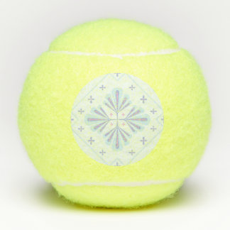 Pastel Blue Geometric Floral Repeat Pattern  Tennis Balls